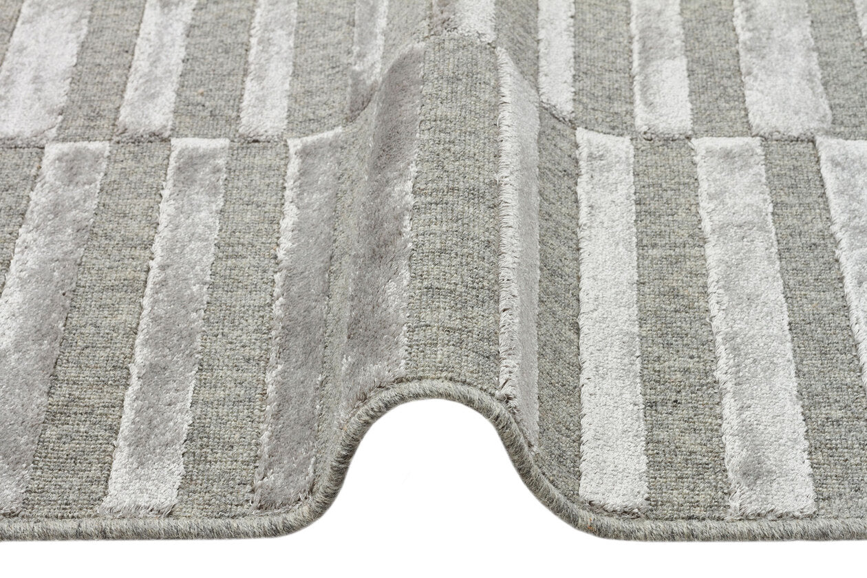 ZNT 03 GREY - ZENITH - Yüksek Alçak Dokulu Naturel Yün ve Viskon Modern Dokuma Halı